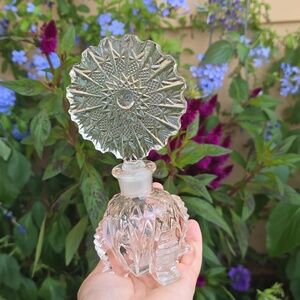 Vintage crystal cut glass perfume bottle